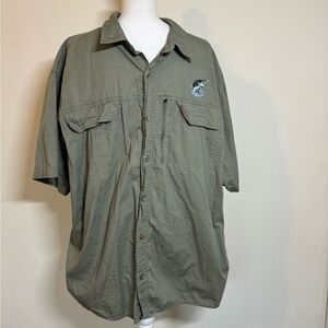 Red Head Brand Co Bass Pro Fishing Shirt Mens 3XL Embroidered Gray Green‎